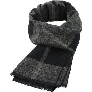 Winter Warm Cashmere Scarf Plaid Tassel Scarf for Men Soft Long Cotton Scarves